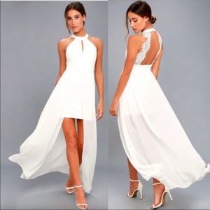 Lulu’s My Beloved White Lace dress- size Large-NWT